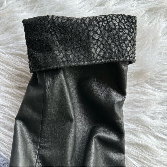 Comint Leather Jacket Coat Outerwear Vintage Black Animal Print Western Sz Large - Picture 5 of 11